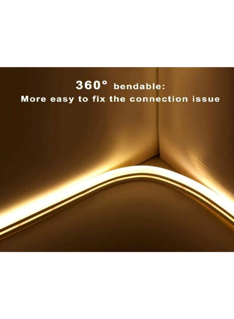 LED Neon Rope Light 50 متر إضاءة بيضاء دافئة، شريط نيون مرن قابل للقص AC 220-240V، مقاوم للماء للاستخدام الخارجي مع قابس طاقة 220 فولت - Image 2